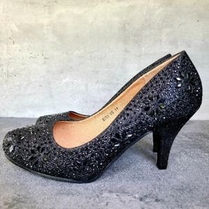 Mila Lady Princess Sparkle Crystal Gem Rhinestone Glitter Formal Pumps Size 11